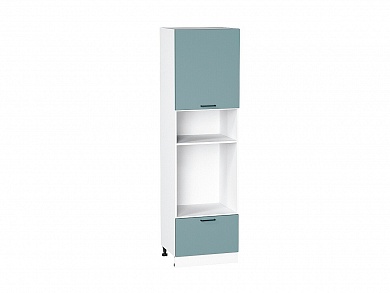 Шкаф пенал с 1-ой дверцей и ящиком под технику Флэт 2132*600*574 Grey-green In 2S / Белый