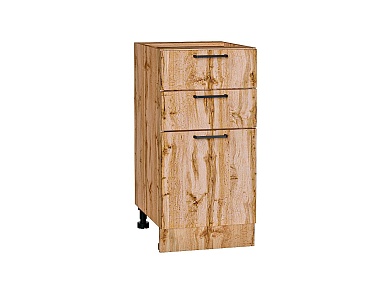 Шкаф нижний с 3-мя ящиками Флэт 816*400*478 Wotan Oak 2S / Дуб Вотан