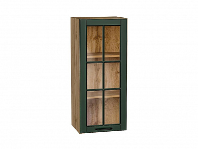 Шкаф верхний с 1-ой остекленной дверцей Дублин 920*400*318 Special Green / Дуб Вотан