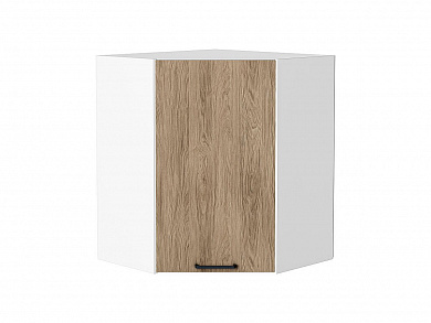 Шкаф верхний угловой Флэт 716*600*600 Natural Casella Oak 2S / Белый