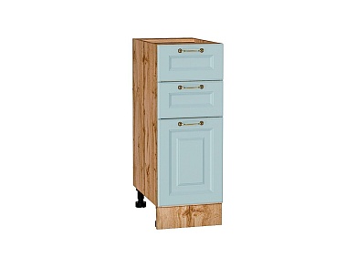 Шкаф нижний с 3-мя ящиками Ницца 816*300*478 Голубой / Дуб Вотан