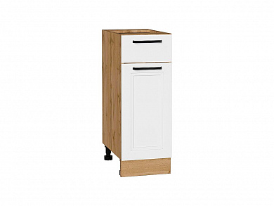 Шкаф нижний с 1-ой дверцей и ящиком Нео 816*300*480 White Silk / Дуб Вотан