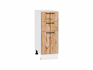 Шкаф нижний с 3-мя ящиками Флэт 816*300*478 Wotan Oak 2S / Белый