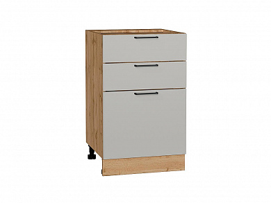 Шкаф нижний с 3-мя ящиками Флэт 816*500*478 Light Grey In 2S / Дуб Вотан