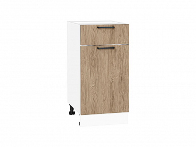 Шкаф нижний с 1-ой дверцей и ящиком Флэт 816*400*478 Natural Casella Oak 2S / Белый