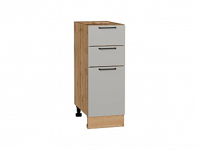 Шкаф нижний с 3-мя ящиками Флэт 816*300*478 Light Grey In 2S / Дуб Вотан