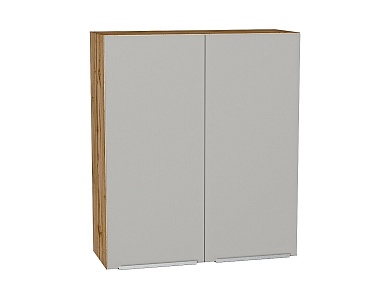 Шкаф верхний с 2-мя дверцами Фьюжн 920*800*320 Silky Light Grey / Дуб Вотан